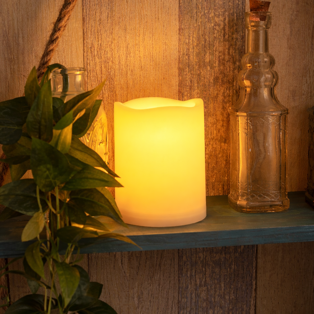 Flameless LED Pillar Candles - 3 Pcs Outdoor Waterproof Battery Operated